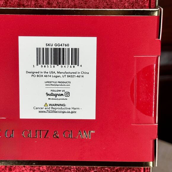 Glitz & Glam 11-Piece Full Face Brush Set Red Rhinestone Handles + Sponges NEW - Picture 12 of 16